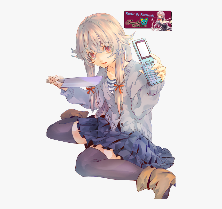 Yuno Gasai Wallpaper Cellphone - Yuno Gasai White Hair, HD Png Download, Free Download