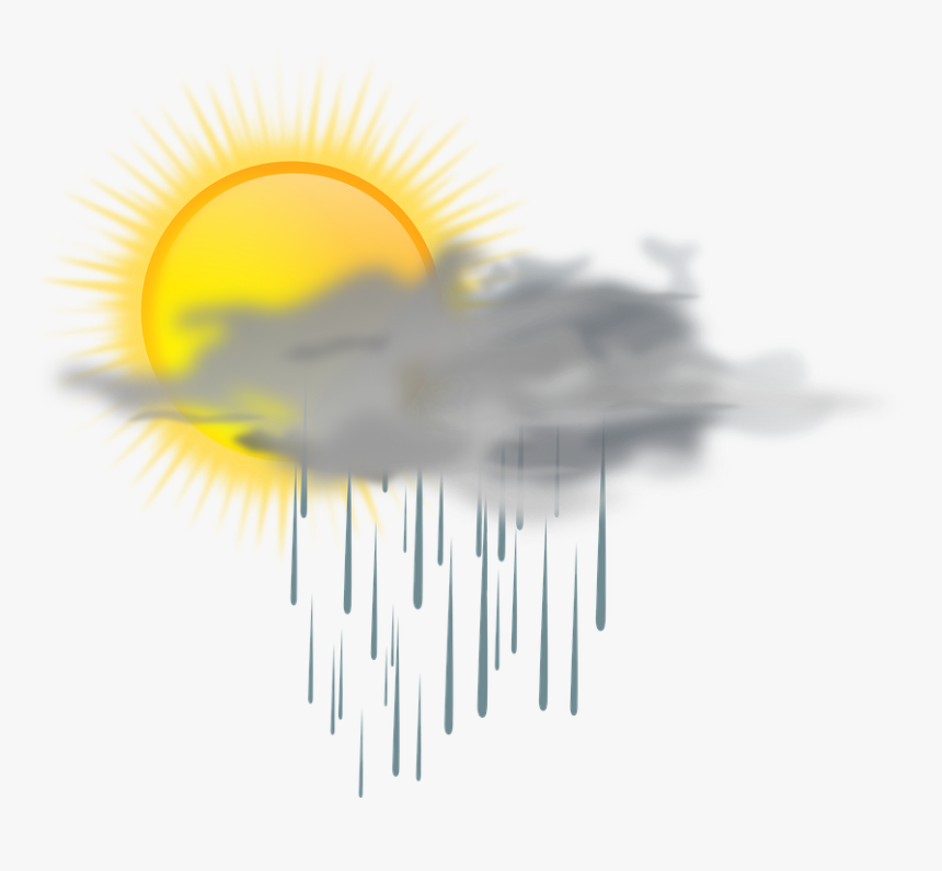 Nube, La Lluvia, Lluvias, Sol, Clima, Mixtos - Sun And Rain Art, HD Png Download, Free Download