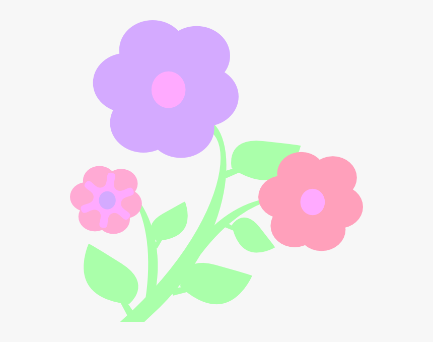 Pastel Color Flowers Clipart, HD Png Download, Free Download