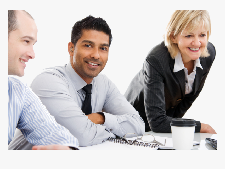 Business Team Working At A Laptop Transparent - Transparent Business People Png, Png Download, Free Download