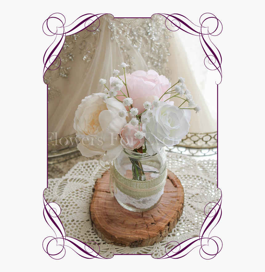 Blush Pink Peony Rustic Style Silk Artificial Table - Fake Wedding Bouquets Australia, HD Png Download, Free Download