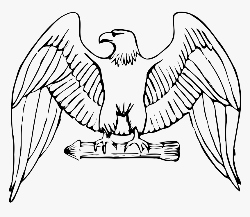 With Raised Wings Bclipart - Eagle Drawing Easy, HD Png Download, Free Download