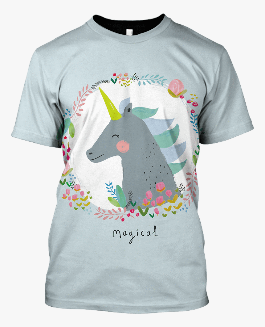 3d Cute Unicorn Full Print T Shirt - Annabhau Sathe T Shirt, HD Png Download, Free Download