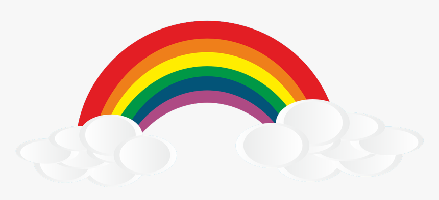 Rainbow Clipart School Pencil And In Color Rainbow - Rainbow And Clouds Transparent, HD Png Download, Free Download