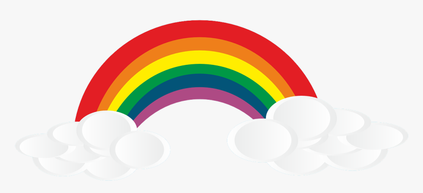 Rainbow Clipart School Pencil And In Color Rainbow - Rainbow And Clouds  Transparent, HD Png Download - kindpng