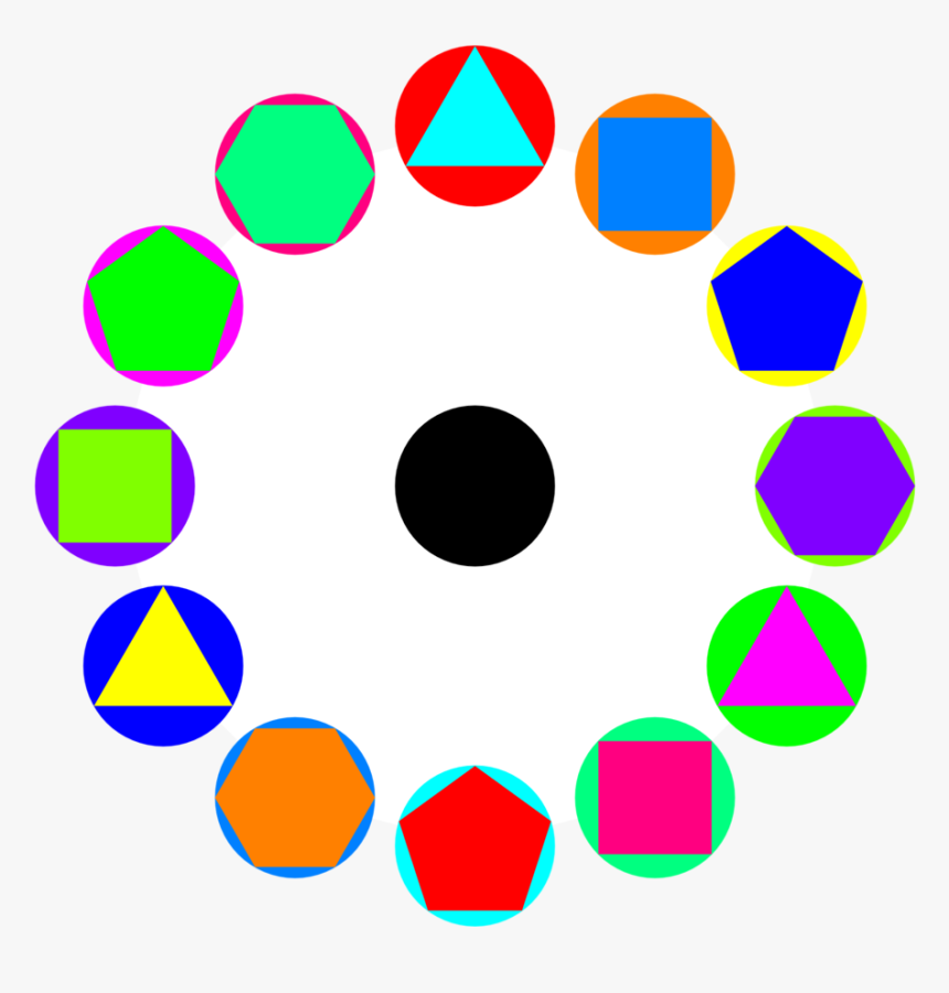 4 Polygons In Circles Rainbow - Polygons And Circles, HD Png Download, Free Download