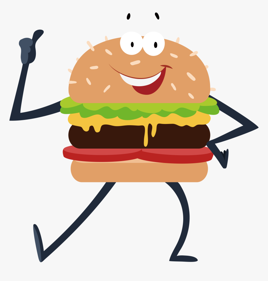 Hamburger Fast Food French Fries Cuisine Of The United - Dancing Burger Clipart, HD Png Download, Free Download