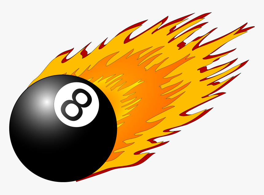 8ball With Flames Clip Arts - 8 Ball Pool Png, Transparent Png, Free Download