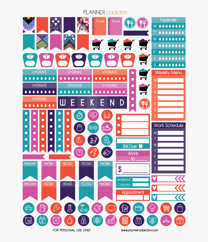 Free Planner Stickers Bill Due, HD Png Download, Free Download