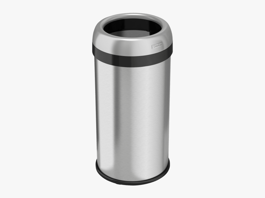 Round Stainless Steel Trash Can, HD Png Download, Free Download