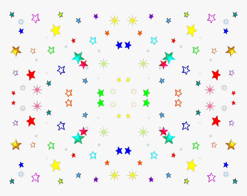 Rainbow Stars On White Fabric, HD Png Download, Free Download