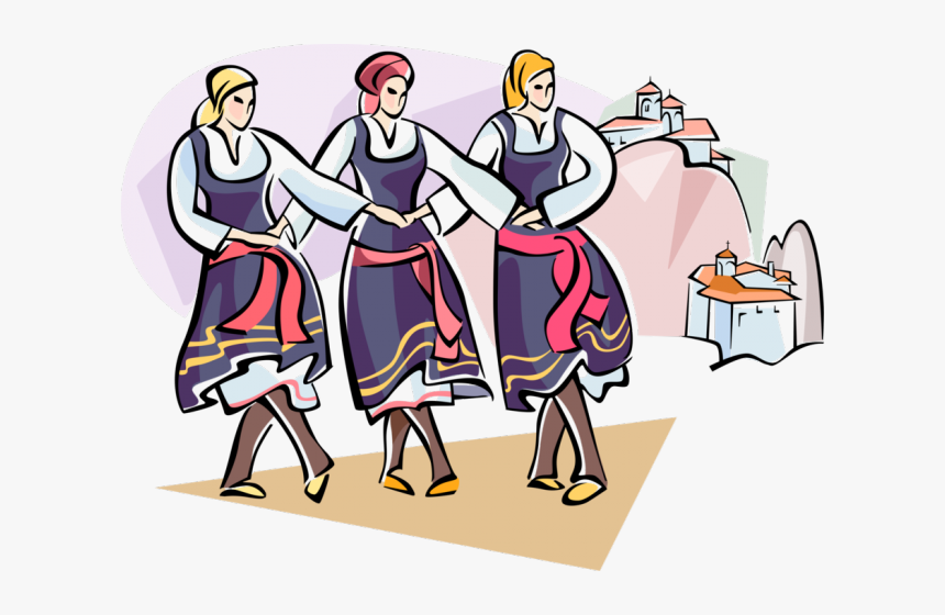 Cultural Clipart Folk Dance - Clipart Greek Dancers, HD Png Download, Free Download