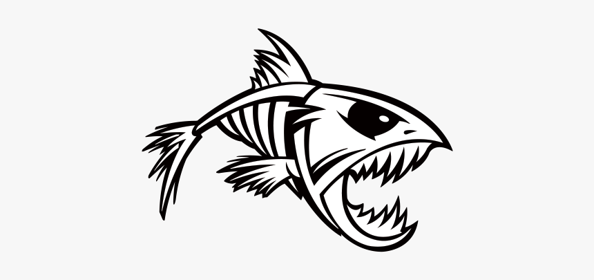 Transparent Bones Fish - Piranha Decal, HD Png Download, Free Download