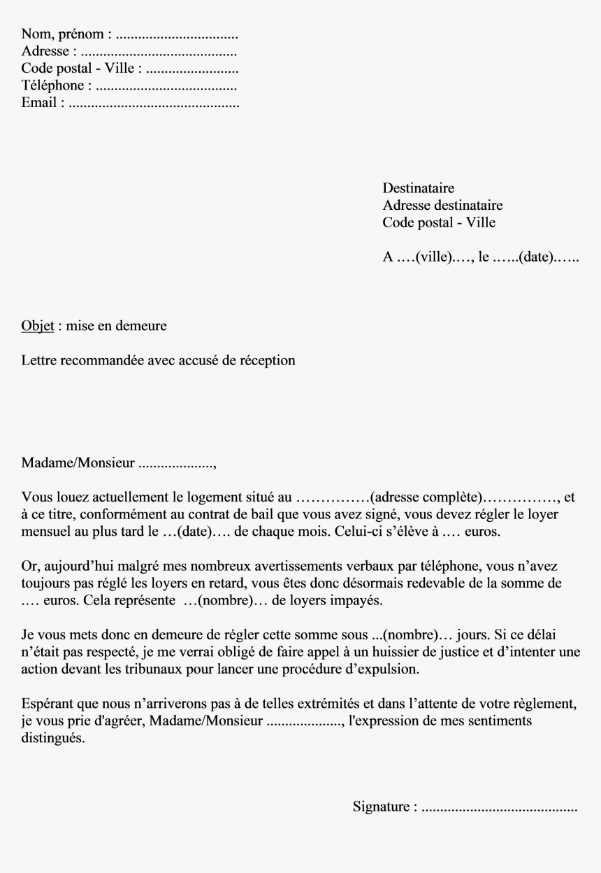 Modele De Lettre De Reclamation Pour Non Paiement - Lettre Rupture Conventionnelle Cdi, HD Png Download, Free Download
