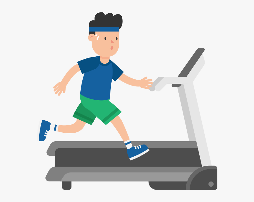 Running On Treadmill Cartoon, HD Png Download, Free Download