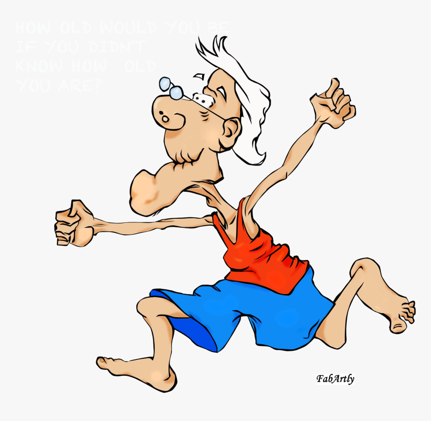 Old Man Running Png, Transparent Png, Free Download