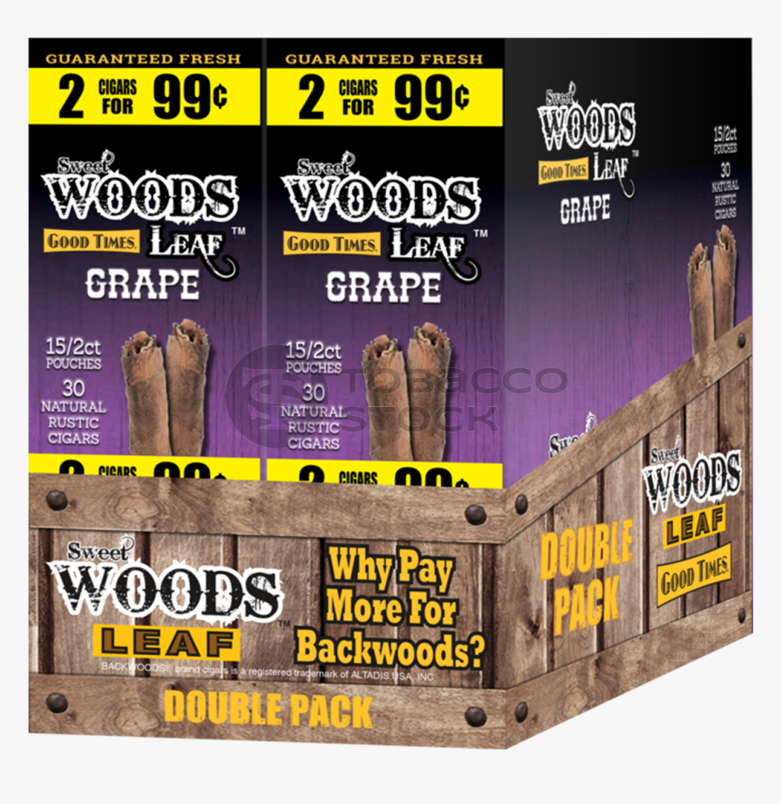 Good Times Sweet Woods 2 For 99¢ 30 Pouches Of 2 Grape"
 - Good Times Sweet Woods Sweet Aroma, HD Png Download, Free Download