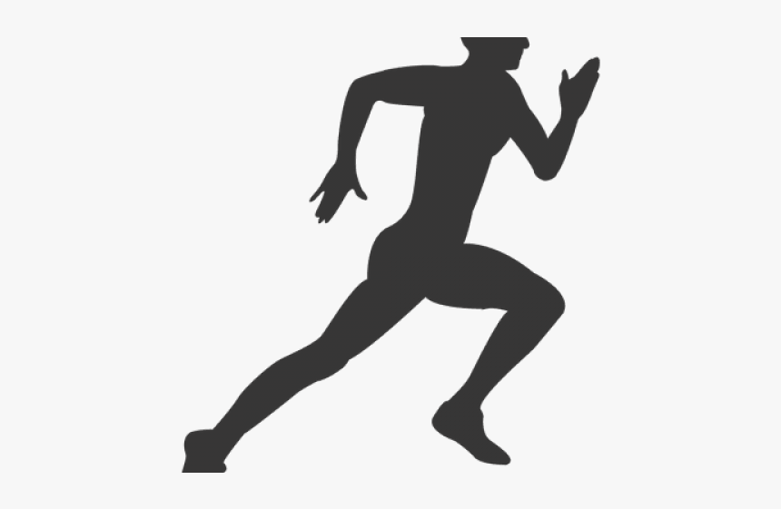 Man Running Silhouette - Athlete Running Silhouette Png, Transparent Png, Free Download