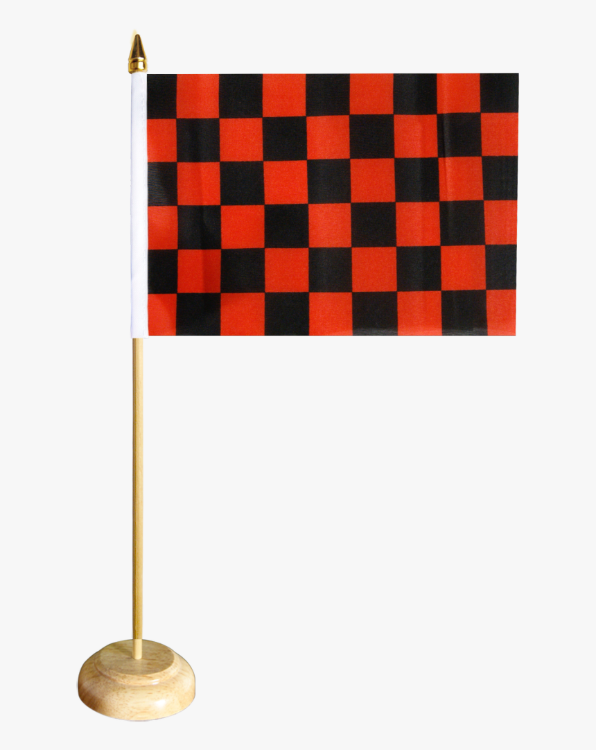 Checkered Red-black Table Flag - Red And Black Checkered Flag, HD Png Download, Free Download