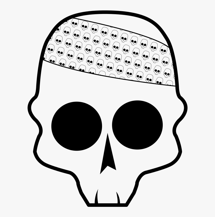 Skull With Bandana - Clip Art, HD Png Download, Free Download