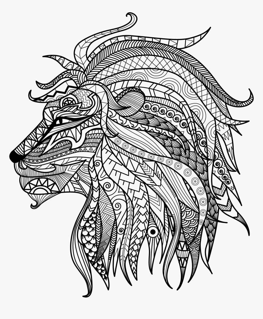 Lion Mandala Coloring Pages, HD Png Download, Free Download