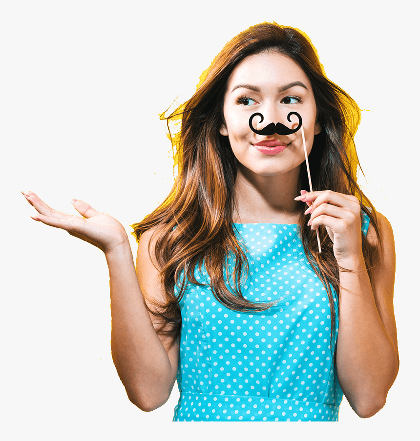 Photo Booth Rental Diy - Mulher Com Bigode De Papel, HD Png Download, Free Download