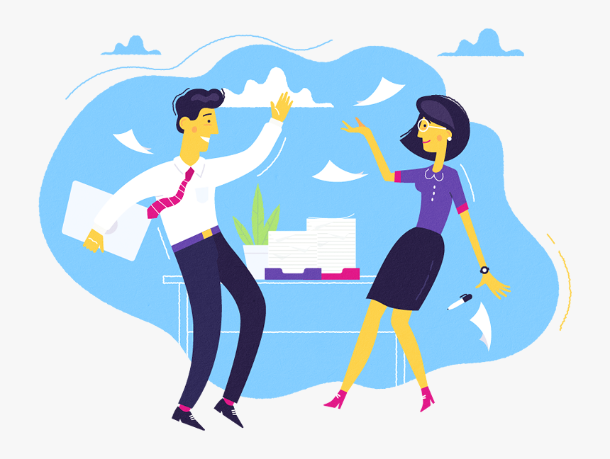 Happy Employees Recognizing Good Work - Employee Working Clipart Transparent, HD Png Download, Free Download