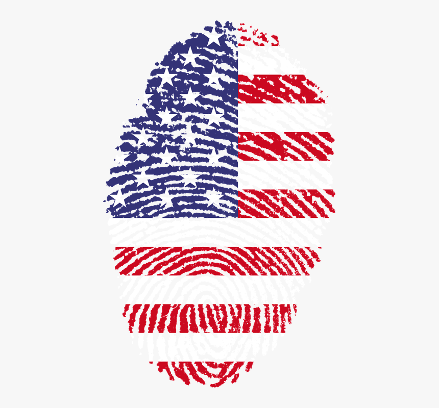 Estados Unidos, Huella Digital, Bandera, Unidos - Usa Flag Fingerprint, HD Png Download, Free Download