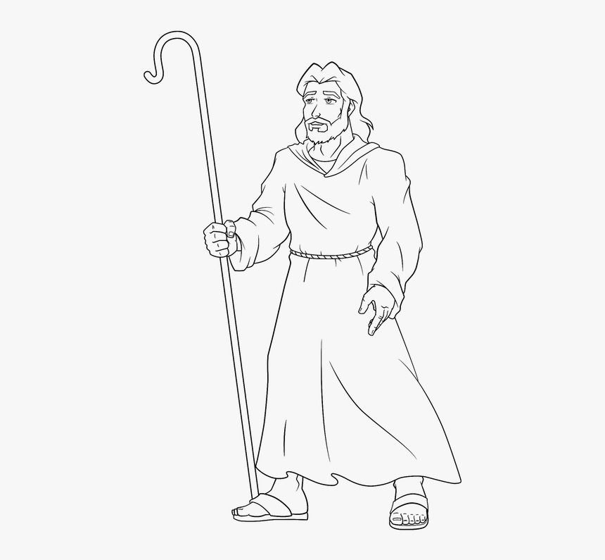 Jesus, God, Holy, Spirit, Christ, Outline, Staff - Line Art, HD Png Download, Free Download