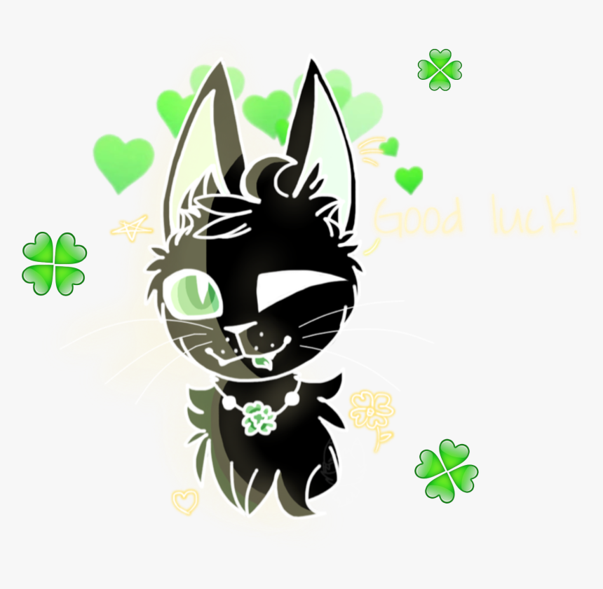 Scgoodluck Goodluck Cat Blackcat Clover Lucky Charm - Cartoon, HD Png Download, Free Download