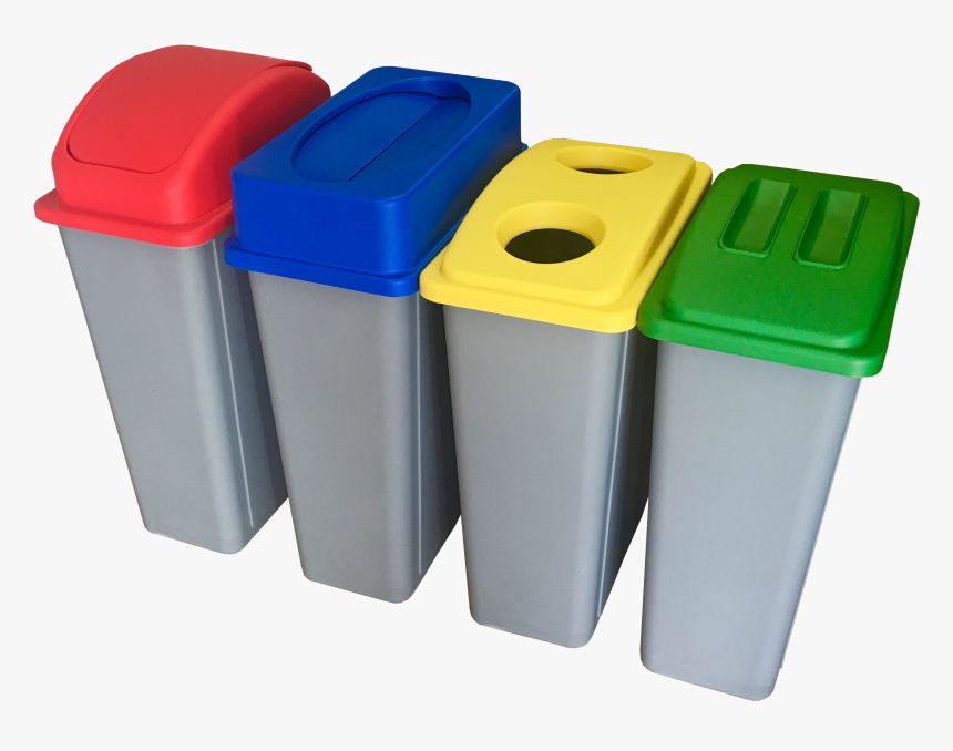 Recycling Station Bins With Coloured Lids - Office Bin Recycling Png, Transparent Png, Free Download