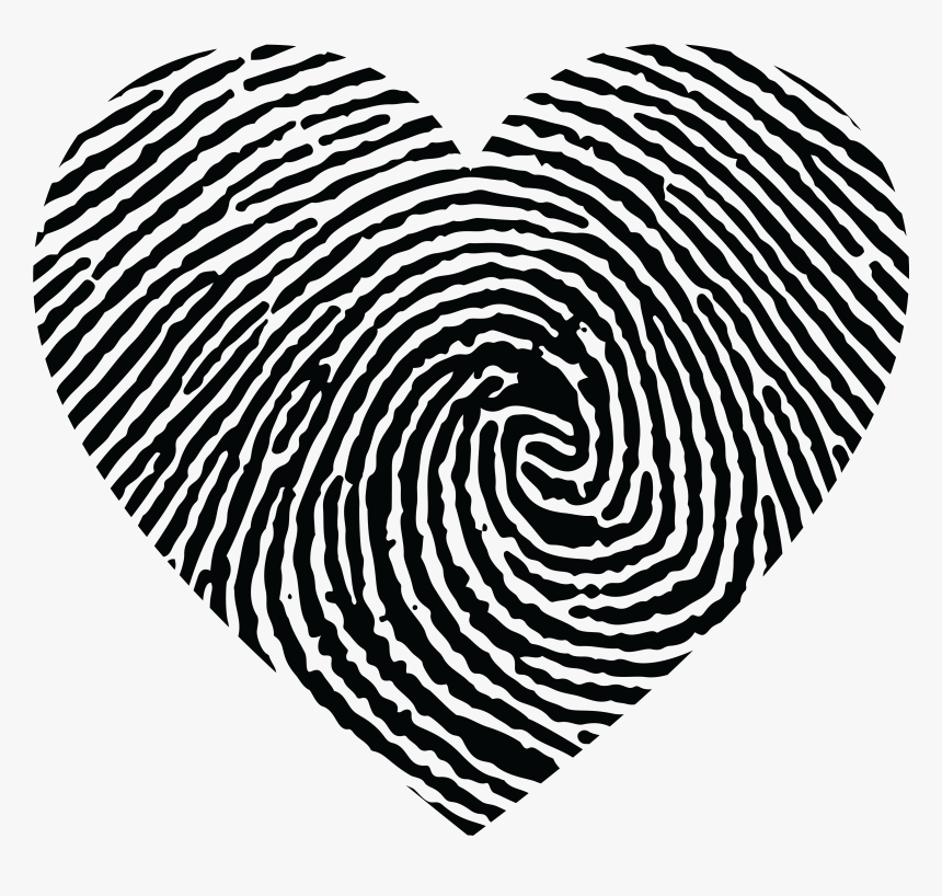 Fingerprint Heart Stock Photography Clip Art - Transparent Fingerprint Heart, HD Png Download, Free Download