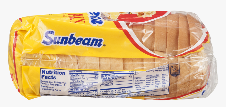 Transparent Sun Beam Png - Sunbeam Bread Nutrition Label, Png Download, Free Download