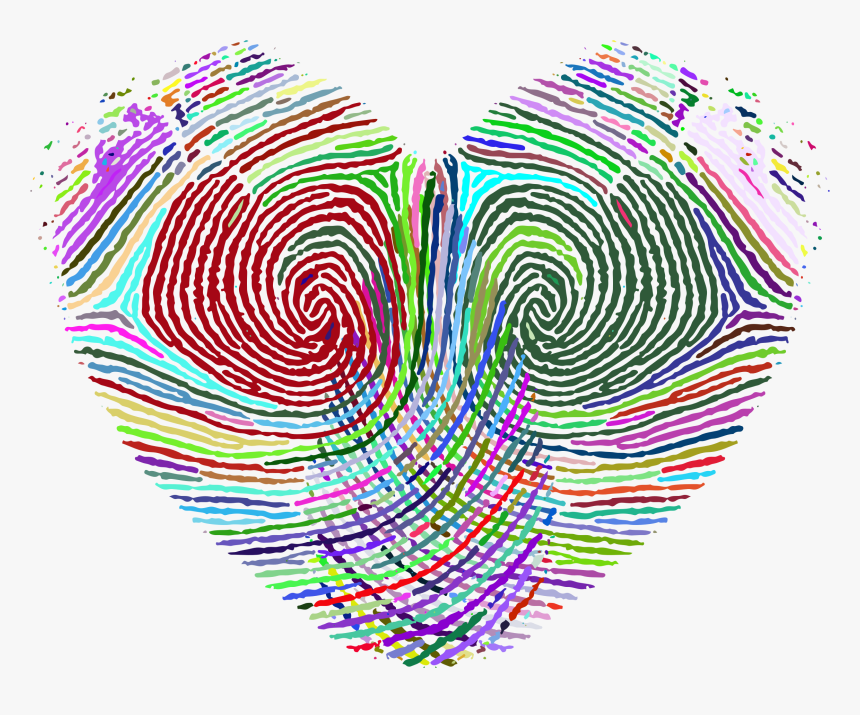 Prismatic Fingerprint Heart By @gdj, Prismatic Fingerprint - Finger Print Love Heart Transparent, HD Png Download, Free Download