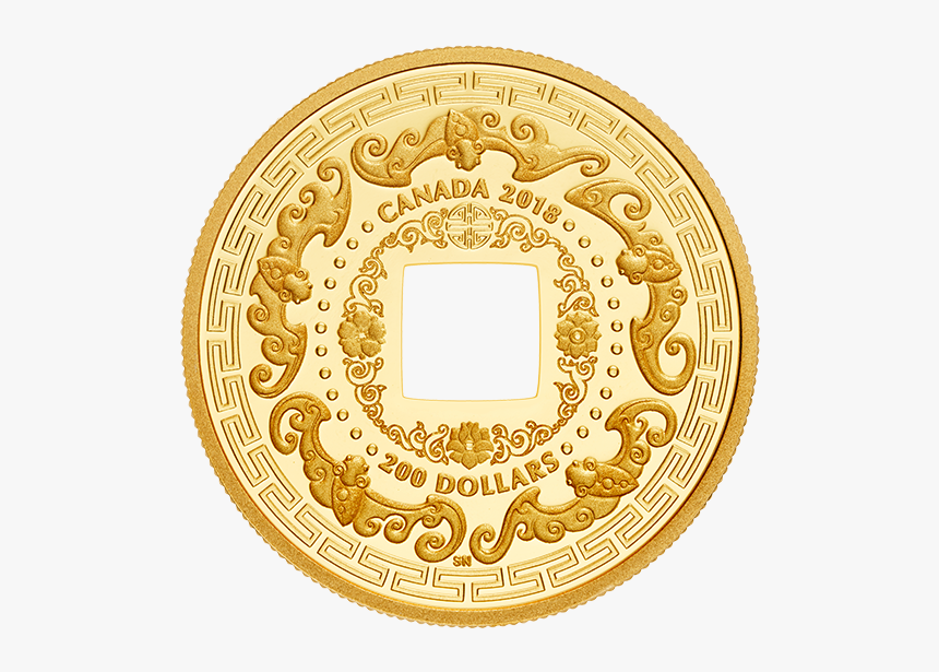 Old Coins Gold With Hole In Center, HD Png Download, Free Download