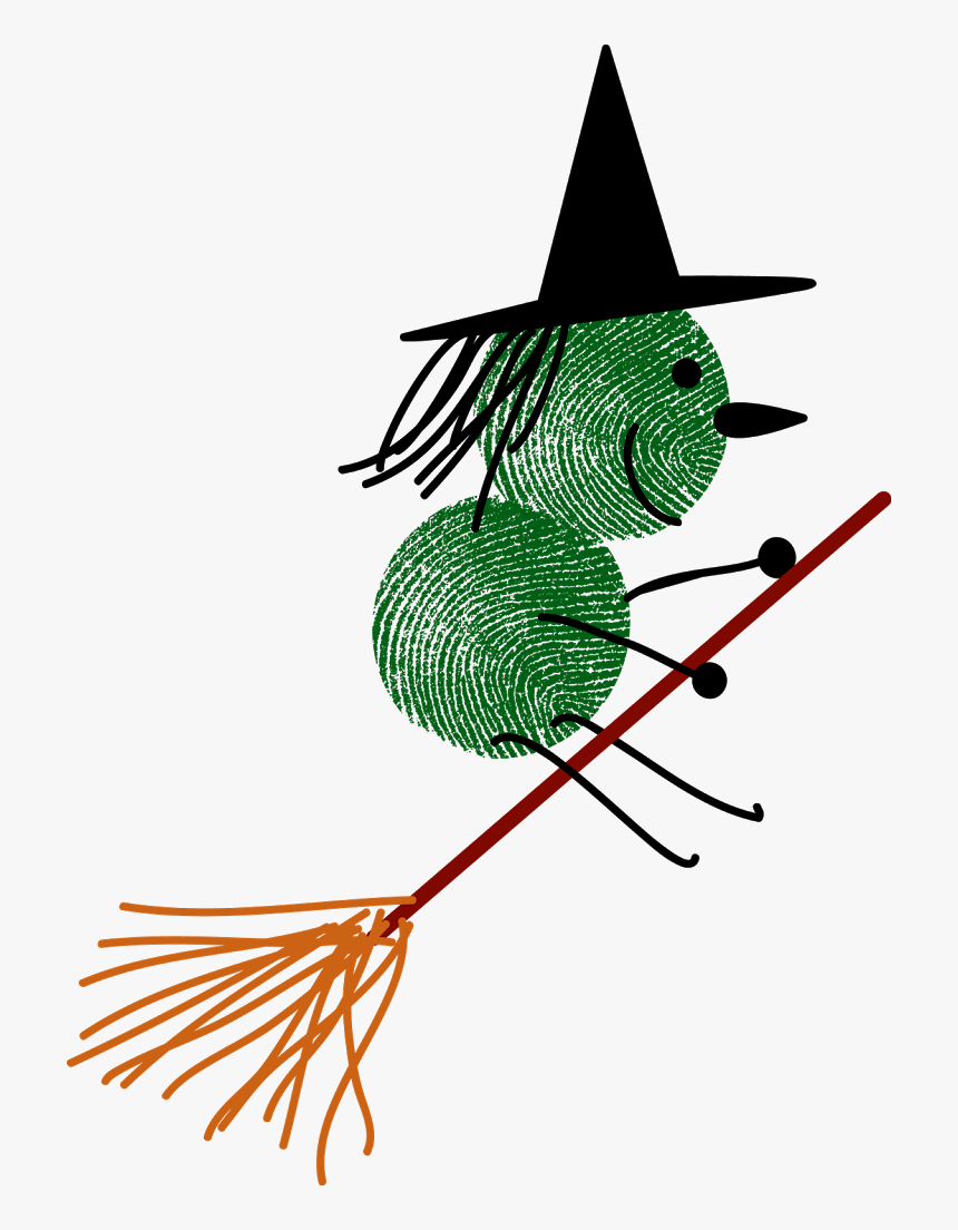 Thumbprint And Finger Witch Halloween - Halloween Fingerprints, HD Png Download, Free Download