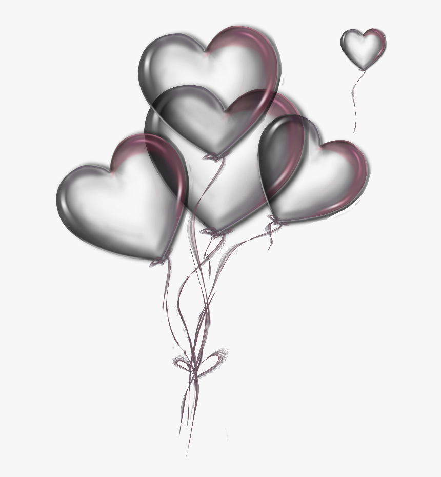 Balloons Hearts Transparent Overlay Bouquet - Balloons Transparent Overlay, HD Png Download, Free Download