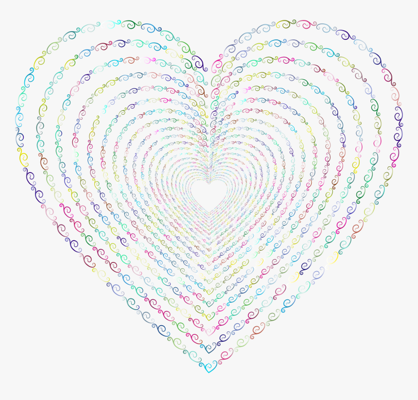 This Free Icons Png Design Of Prismatic Vintage Flourish - Heart, Transparent Png, Free Download