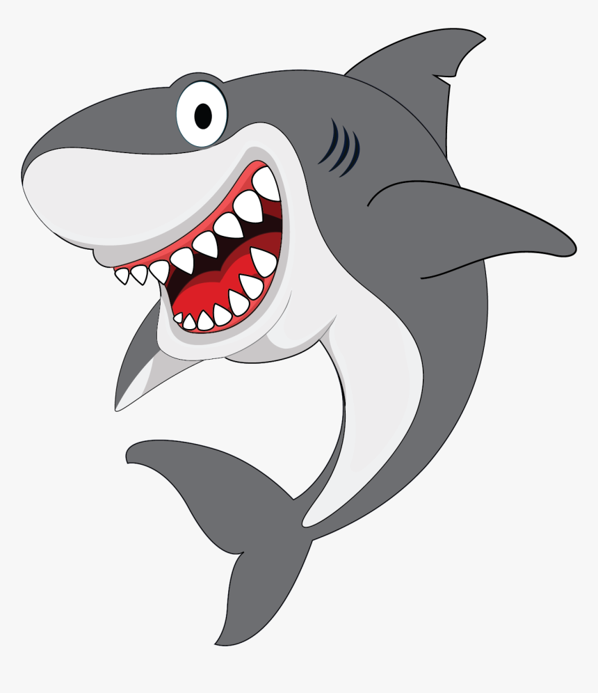 Cute Shark Cartoon - Tiger Shark Cartoon Png, Transparent Png, Free Download