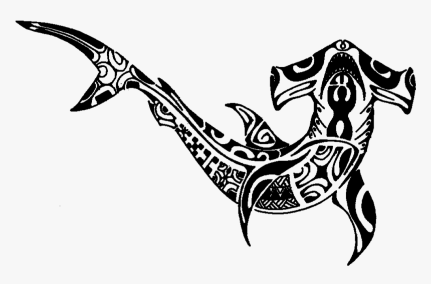 Sharks Are Thought To Bring Protection To The Wearer - Tribal Hammerhead Shark Tattoo, HD Png Download, Free Download