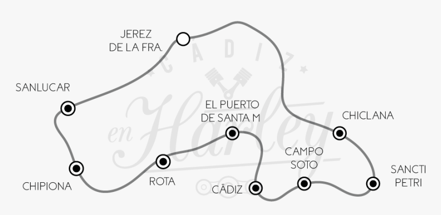 Mapa Costa De La Luz En Harley - Rutas Costa De La Luz, HD Png Download, Free Download