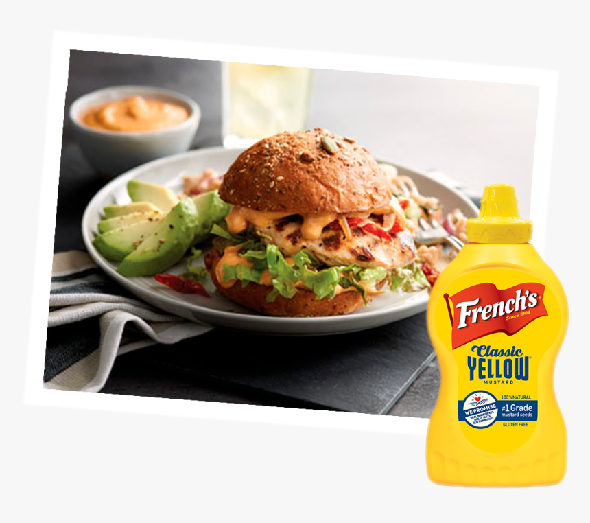 Grilled Chicken Sandwich With Smoky Yellow Mustard - French's Mustard, HD Png Download, Free Download