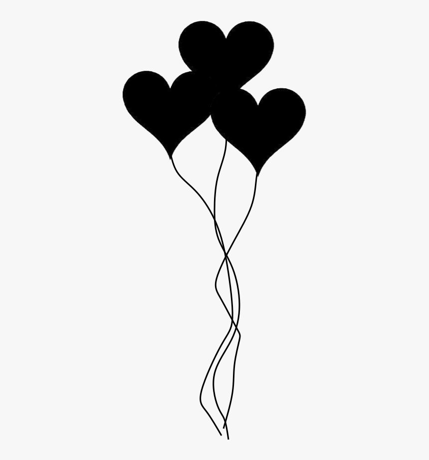 Balloon Silhouette 5 Clipart - Black Heart Balloon Png, Transparent Png, Free Download