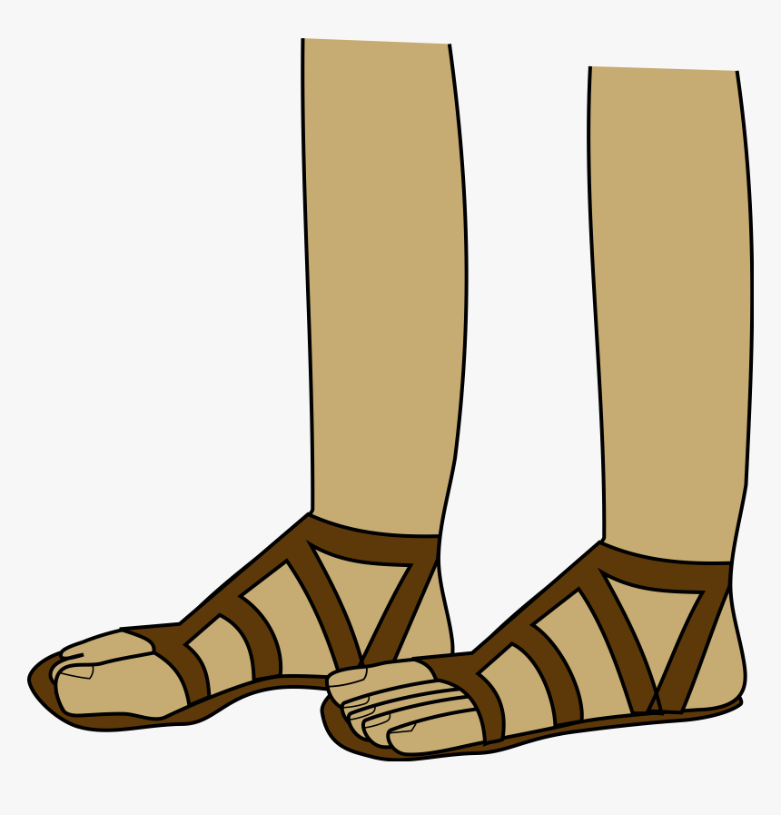 Sandal Clip Art Download - Drawing Of Feet In Sandals, HD Png Download, Free Download