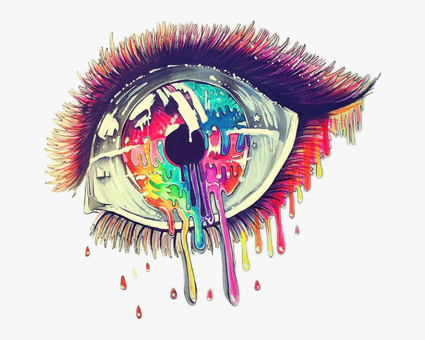 #ojo #lagrima #colores #triste #mirada #ojos - Ojo Con Lagrima De Colores, HD Png Download, Free Download