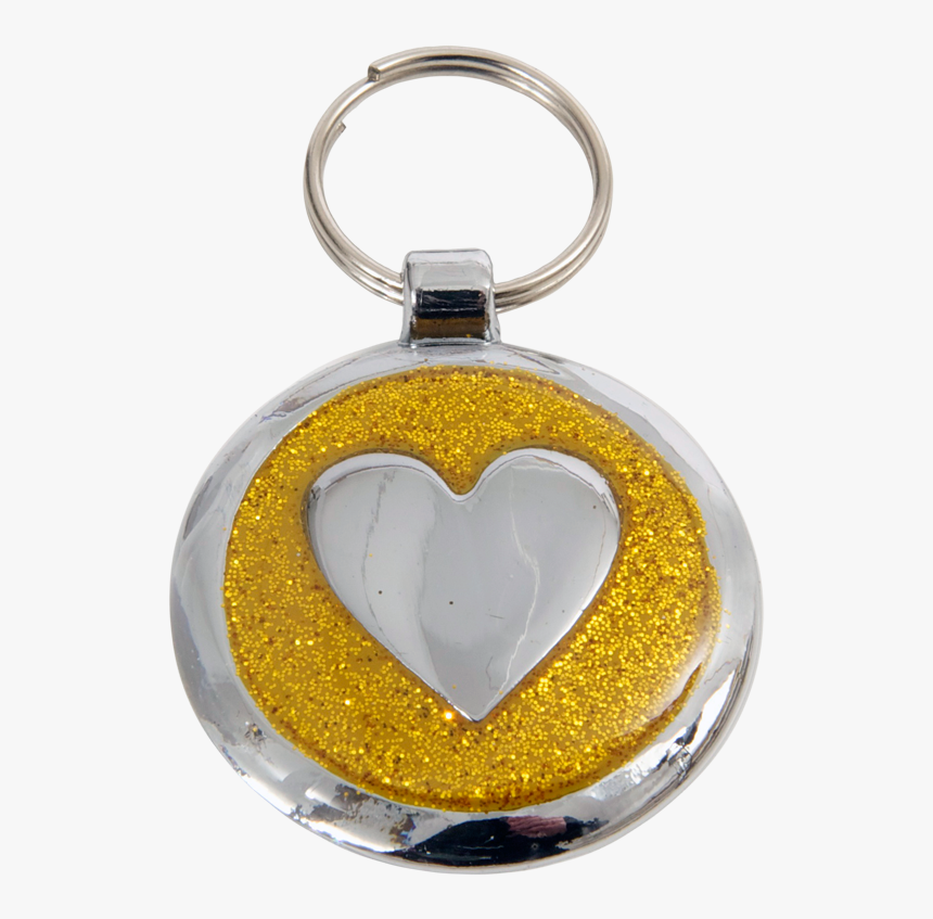 Luxury Designer Dog Tag Glitter Yellow Gold Heart Shimmer - Keychain, HD Png Download, Free Download