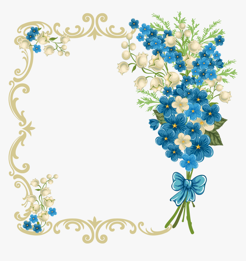 Royal Wedding Flowers Photo - Frames Floral Blue Png, Transparent Png, Free Download