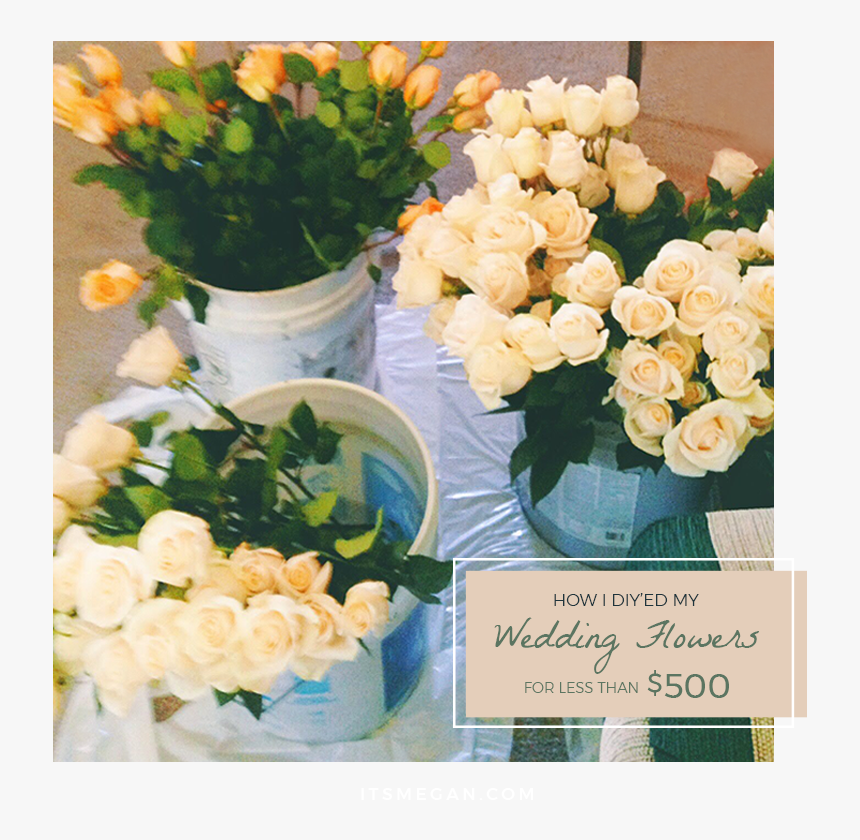 Wedding Flowers In Buckets - Garden Roses, HD Png Download, Free Download