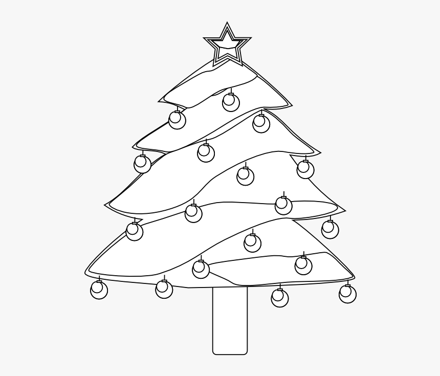 Transparent Evergreen Tree Clipart Black And White - Christmas Tree, HD Png Download, Free Download