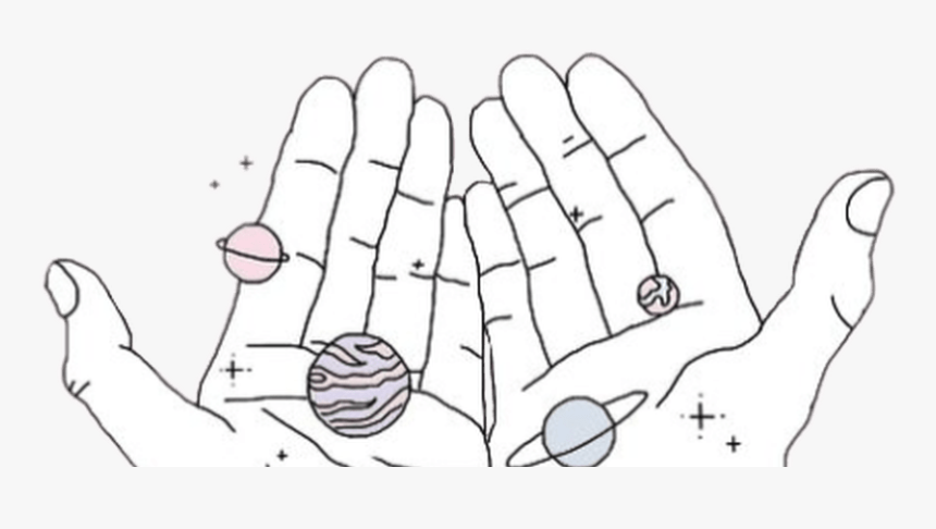 Galaxy Hands Tumblr Aesthetic Illustration Art Pastel - Aesthetic Space Hands, HD Png Download, Free Download